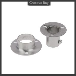 [Creative] Stainless Steel Flange Seat For Wardrobe Curtain Cloth Rod Seat Round Tube Seats Bracket Household Furniture Hardware Towel Tube Holder