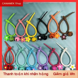CS Ngọt Ngào Kẹo Màu Hoa Chuông Keychain Silica Gel Hoa Keyring Cho Cô Gái Túi Mặt Dây Chuyền Ba Lô Trang Trí