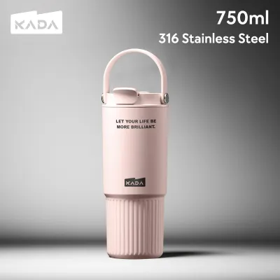 KADA Tumbler Hot&Cold 750ml(25oz) with Handle Straw Water Bottle for Outdoor School Student Gift