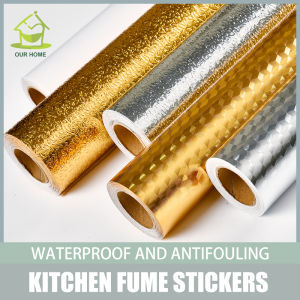 Marble Aluminum Foil Wall Sticker Wallpaper Design For Sale 60cmx5m Kitchen Waterproof and Oilproof Design Sticker High Quality Wallpaper For Kitchen Stove Wall Wallpaper Protective Film