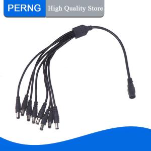 [PERNG] Tehe 1Pc CCTV Security Camera 1 DC Female To 2 3 4 5 6 8 Male Plug Power Cord Adapter Connector Supply Splitter Cable For LED Strip
