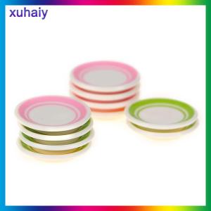 xuhaiy 5pcs bag 1:12 Dollhouse Miniature Colorful Plate Dishes Kitchen Accessories Toys