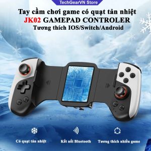 Tay cầm chơi game Bluetooh GamePad JK02 có quạt tản nhiệt sò lạnh xài cho IOS/Android/PC/Switch