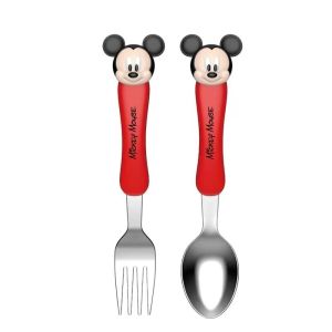 ✅พร้อมส่งในไทย✅ ช้อนส้อมเด็ก ช้อนส้อมพร้อมกล่อง ลายการ์ตูน Disney Mickey & Minnie Mouse Frozen Cars ช้อน ส้อม