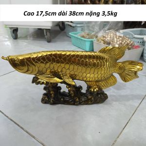 Tượng Cá Rồng cưỡi sóng phong thuỷ bằng đồng MS1080