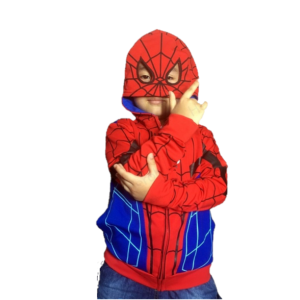 Áo khoác siêu nhân người nhện có nón dạng mặt nạ chất nỉ da cá cho bé trai AK09