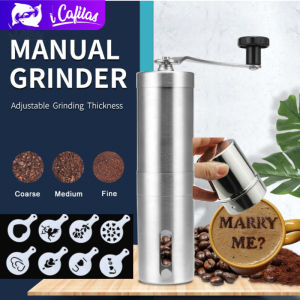 【i Cafilas】[GR] Máy Xay Cà Phê Bằng Tay Máy Xay Hạt Cà Phê Thủ Công Hình Nón Cầm Tay Mini Máy LắC Bột Máy Phun Cà Phê Khuôn Nhựa Kéo Hoa Mẫu In Dày Sữa Cà Phê Cho Máy Dập Nổi Kiểu Pháp