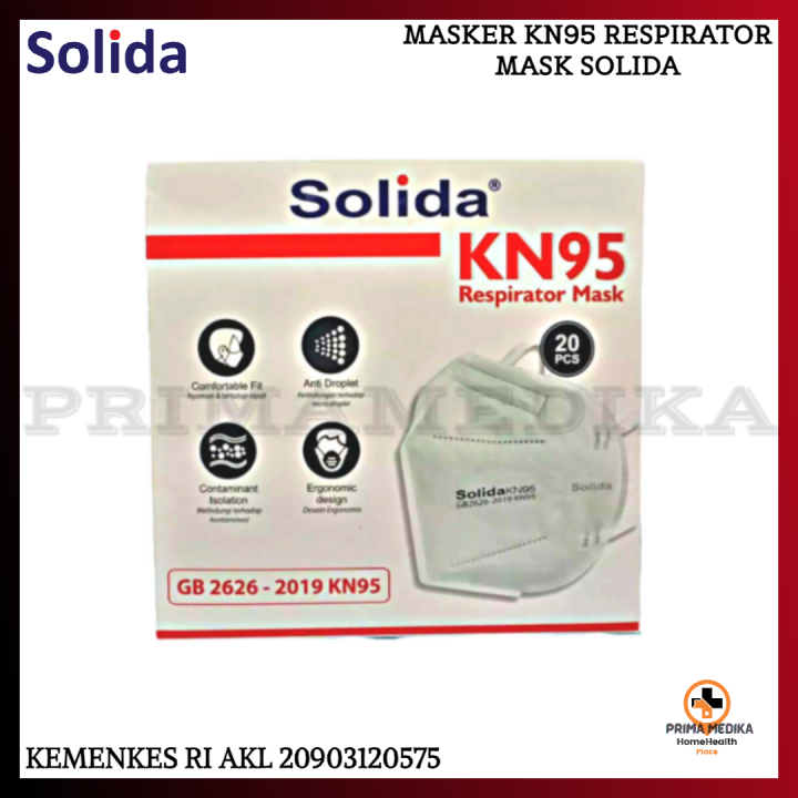 Masker KN95 Solida Earloop 4ply / Mask KN95 / Surgical Medical Mask