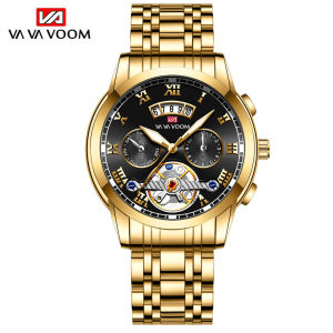 New stainless steel tourbillon multifunctional watch for men fashionable luminous waterproof watch mens steel wristwatch