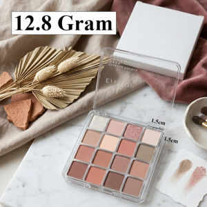 Bảng Màu Mắt 16 Ô ErshiQi Tông Lì Có Ánh Nhũ Trang Điểm Tự Nhiên Bảng Mắt Má Hồng Chất Phấn Mềm Mịn