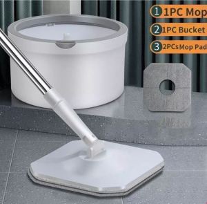 Hand-Free Household Mop Squeeze Water Lazy Wooden Floor Mopping Mop Artifact Quick Dry Microfiber Cloth Mop Lantai Mop