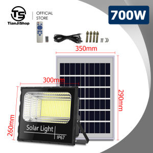 TianJi Solar Light 200W-5000W ไฟสปอตไลท์ ไฟสีขาว กันน้ำ IP67 ใช้พลังงานแสงอาทิตย์ สว่างจ้า