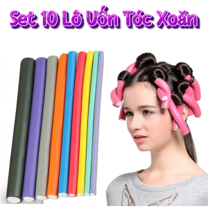 Set 10 Lô Uốn Tóc Xoăn Linh Hoạt Bằng Xốp Mềm Dùng để uốn tóc tiện Lợi.