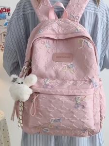 Fresh and cute student backpack new cartoon school bag high aesthetic appeal versatile large-capacity backpack for girls in middle and high school