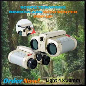TERLARIS PENGIRIMAN CEPAT COD Scope Teropong Binoculars with Senter Pop-Up Light 4 x 30mm  BERGARANSI MURAH BAGUS / jarak jauh supe r zoom tembus tembok pandang jauh siang malam canggih mudah di pakai anti getar terbaru