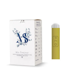 50pcs/box 0.25mm Hard 12/14/18/19U 12/14Pin Semi Permanent Eyebrow Tattoo Blades Manual Microblading Needles