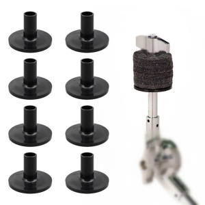 8 cái/bộ nhựa dài Cymbal tay áo với đế mép bích cho Bộ trống nhạc cụ gõ bộ phận phụ kiện màu đen