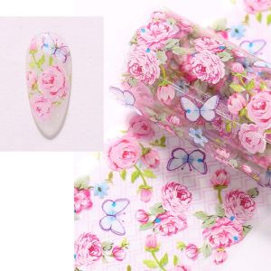 ERYRG Self Adhesive Colorful DIY Nail Art Nail Art Accessories Full Wraps Sliders Manicure Transfer Paper Decals Holographic Nails Decals Flower Nail Foils Floral Nails Stickers