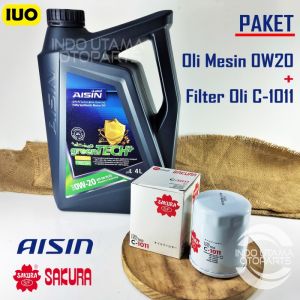 Oli Mesin 0w 20 Aisin dan Filter Oli Lancer Eterna Kuda C-1011