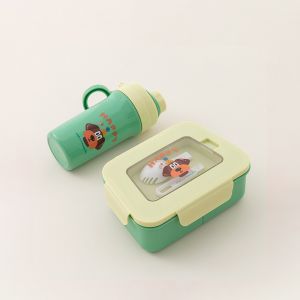 BW-C1379 Tempat Bekal Anak 3 Sekat Karakter Lucu Lunch Box Anti Tumpah Free Sendok / Set Kotak Makan