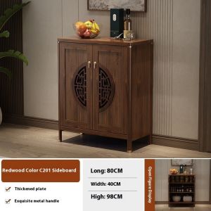 AUREO Storage Cabinet New Chinese Style Cabinets Sideboard Cabinet Solid Wood Color Wine Cabinet Side Cabinet Living Room Tea Cabinet