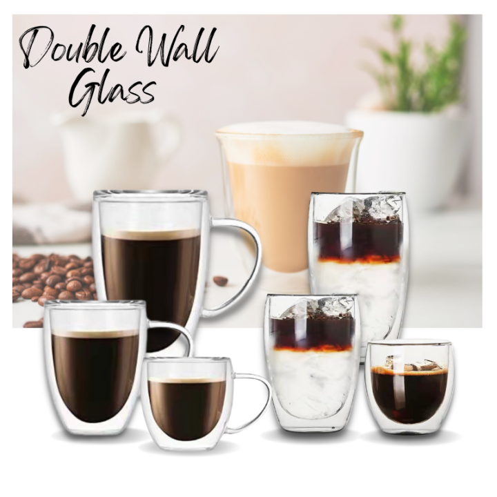 Double Wall Glass Cup Coffee Glass Cup Mug Double Layer Glass Tea Cup