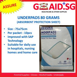 [Bundle of 2] ASSURE Underpads 75x75cm (80 gsm) 10pcs/pkt
