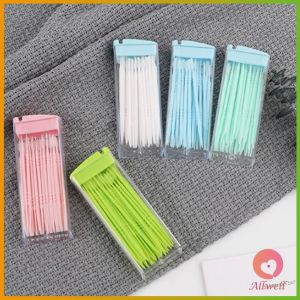 AW ไม้จิ้มฟันกล่องพลาสติก สีสันไม่เป็นอันตราย 2 ด้าน แบบซอง ครัวขนาดเล็กไม้จิ้มฟัน toothpicks
