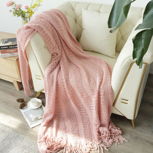 Northern Europe ins Internet Celebrity Porous Pink Sofa Cover Homestay Ho Tailstock Nap Blanket Bed Runner Decorative Blanket Shawl Blanket