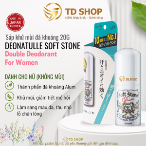[NK Nhật] Lăn khử mùi đá khoáng dạng sáp Deonatulle Soft Stone sáng da dành cho nam nữ 20g - TD Shop