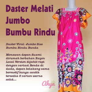Daster Viral Melati Fit to XL LD 115 Cantik Motif Bunga pake Renda seksi dirumah saja