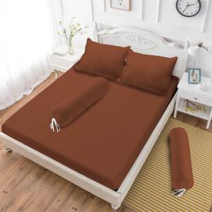 Vito - Sprei Fitted King 180x200 Bantal 2 Bantal 4 Queen 160x200 Single 120x200 Single 100x200 Single 90x200 Tinggi 20 Solid Polos Emboss
