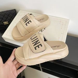 [Free Shipping] WomenS Velcro Canvas Sandals 2025 Summer New Fashion Thick-Soled Height-Increasing Beach One-Strap Sandals