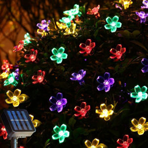 100LEDs Solar Christmas Light Outdoor Garden Decoration 8Modes Cherry Blossom Lights Waterproof Solar Powered Patio Light for Garden Party Christmas