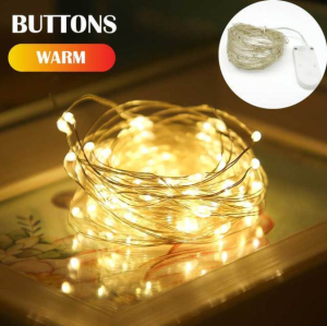 Đèn led dây kẽm trang trí nhà cửa trang trí quán ăn trang trí Noel (dùng pin CR 2032)