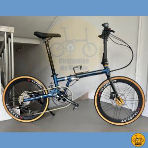 🐳 Fnhon Gust 22” 𝗠𝗥𝗧/𝗕𝘂𝘀-𝗙𝗿𝗶𝗲𝗻𝗱𝗹𝘆 Shimano 9s 𝟭𝟰 𝗙𝗿𝗲𝗲𝗯𝗶𝗲𝘀 Litepro Plus Aero Schwalbe One • Folding Foldie Fold Bike Bicycle • 20” inches 451 Deep Sea blue • Lipat Basikal Dahon Crius Kayuh Cycle • Customise My Bicycle •