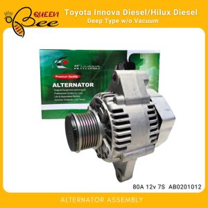 Alternator Assembly Toyota Innova Diesel/Hilux Diesel 80A 12v 7S AB0201012 Deep Type w/o Vacuum