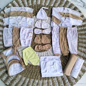 26Pcs Baju bayi baru lahir paket lahiran newborn 0-3 Bulan Serian Cream