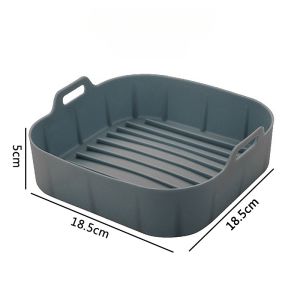 16/19cm Wadah Air Fryer Air Fryer Silicone Pot Silikon Bowl Wadah Tray Nampan Baking Cooking Wadah Baking Silikon Tahan Minyak Reuseable