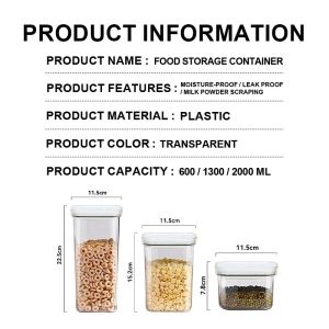 Transparent Airtight Sealed Jar Twist Lock Milk Storage Organizer Kitchen Moisture Proof Storage Box