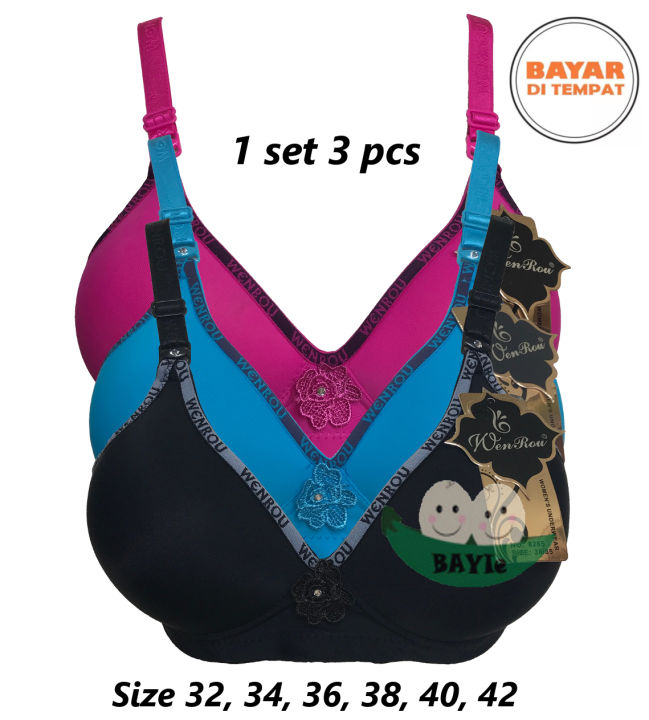 BAYIe - 6 PCS BH/Bra Remaja ABG/Wanita Tanpa Kawat Bahan Katun MUTE /