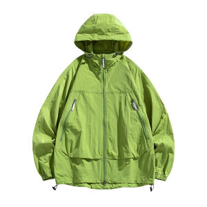 Men Summer Windbreaker Zip Skin Coats Uv Sun Protection Jackets Breathable Ultra-light Working Clothes Outdoor Skin Thin Coats2026