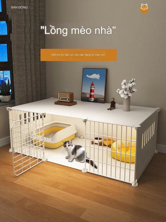Bộ chuồng thú cưng lưới sắt kết hợp nhựa cứng chắc chắn lắp ghép đa ...