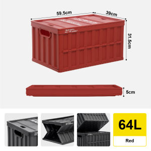 Citylife 64L Foldable Storage Box Heavy Duty Holds 35kg Stackable Collapsible Organizer For Car Camping Home Sundries Toys Storage