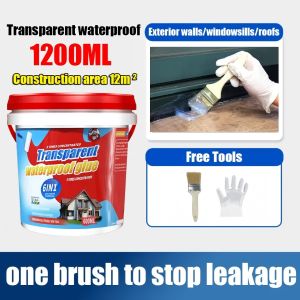 👍3 times elastic stretch👍DAVOKO 1200ml Super Waterproof Glue Sealant，Transparent Waterproof Sealant Glue repair  Cement Wall Tile Plywood Roof Cracks Concrete Watertight Waterproof Paint Without Leakage