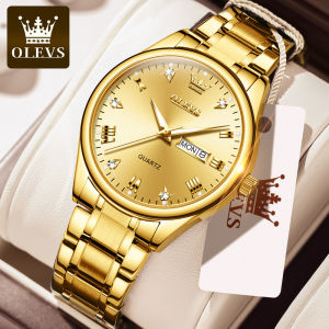 OLEVS Watch For Men Original Waterproof Stainless Steel Business Quartz Calendar Luminous Fashion Watch Men Korea Style
