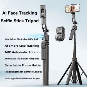 SWIFTTIDE AI Face Tracking Selfie Stick Tripod 360° Rotation With Fill Light Phone Selfie Stick  Universal Phone Tripod Stand for Vlog Video
