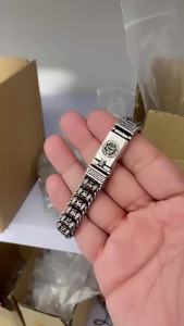 China Shipping [2025] New Six-Word Mantra Prayer Wheel Bracelet for Men Thai Silver Simple Retro Ethnic Style Fortune Bead Woven Bracelet 042