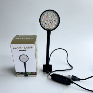 โคมไฟแบบหนีบมินิ โคมไฟคลิปตู้ปลา USB 3W สปอตไลท์ตู้ปลา ประหยัดพลังงานกันน้ํา หมุนได้ 360 องศา
