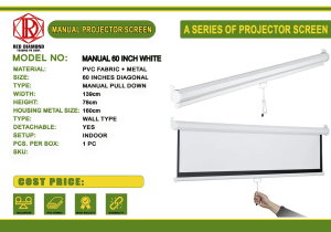 Tmall 60-100 inch Electric Projector Screen White and grey fiberglass 16:9 hand-pulled height-adjustable self-locking projection screen